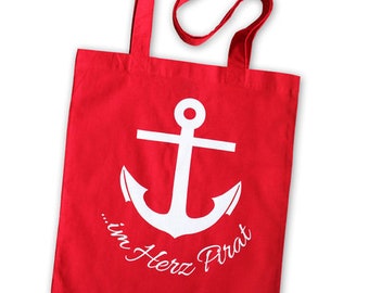 cute as a button - in the heart pirate - cloth bag