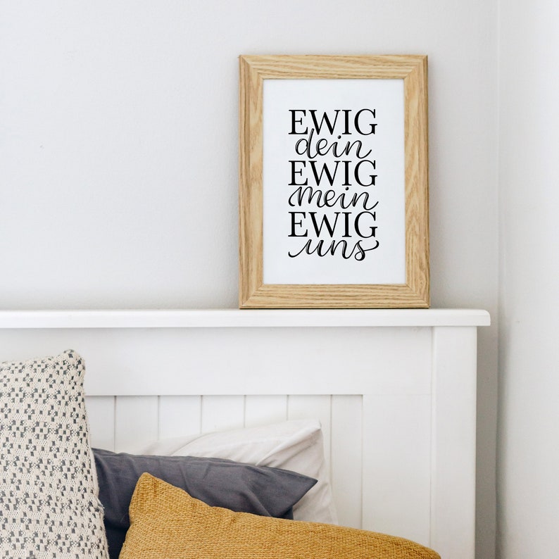 Art Print POSTER Ewig dein, Ewig mein, Ewig uns DinA 4 handlettering print by cute as a button image 2