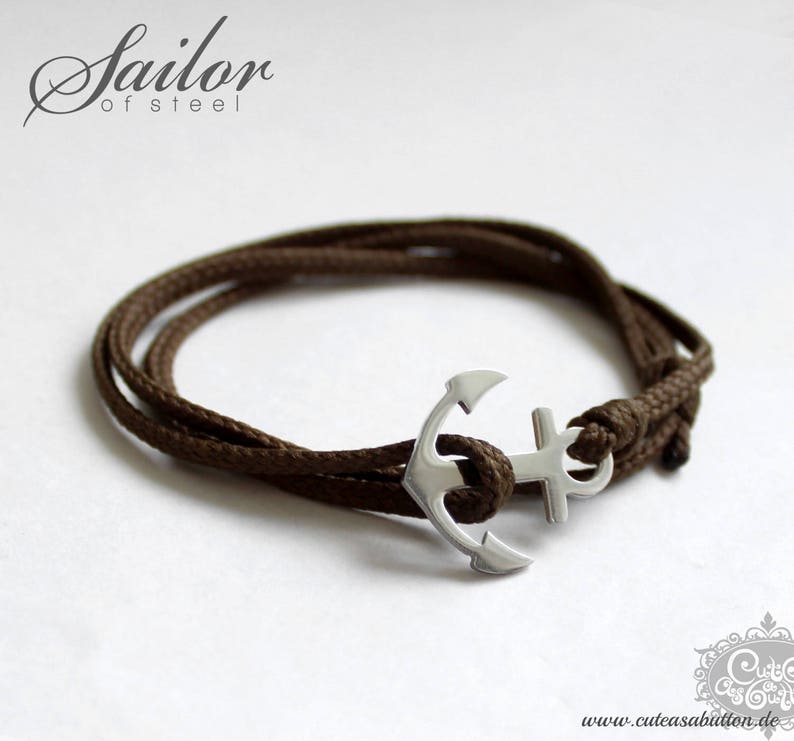 SAILOR of steel khaki Anker Wickelarmband Edelstahl Bild 1