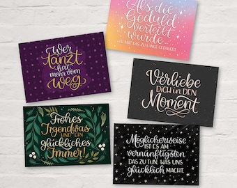 Lettering "Type-Postkarten-Set »Buchstabenliebe 4" Postkarten 5er-Set by cute as a button