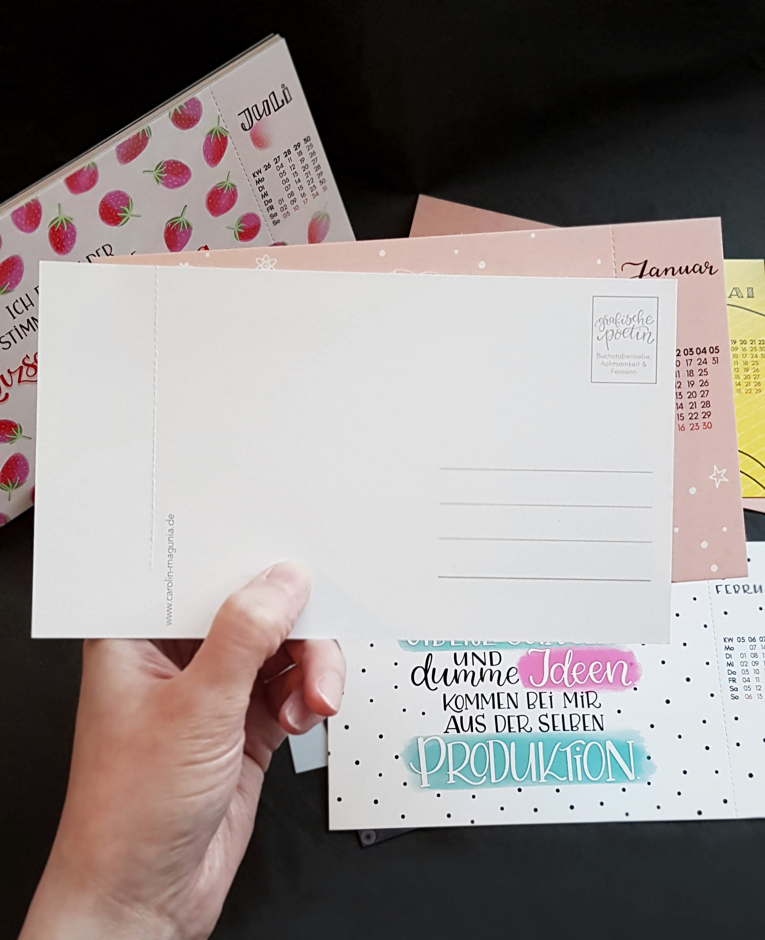 Postkarten-Kalender handlettering type Kalender - Etsy.de