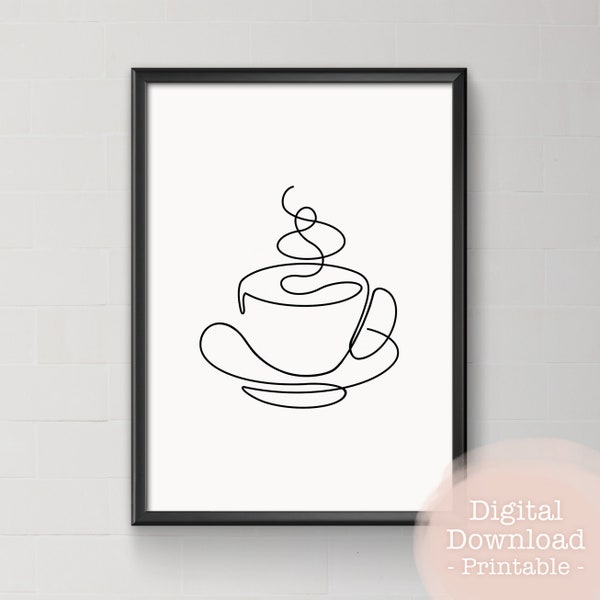 Digitale Datei / Druckbar "Kaffeetasse / Lineart" von cute as a button zum selbst ausdrucken