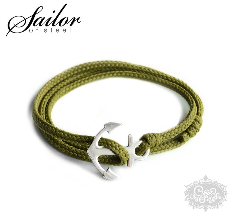 SAILOR of steel olive Anker Wickelarmband Edelstahl Bild 1