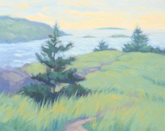 Art. Oil Painting. Landscape. Maine Art. Monhegan. Maine painting. Original art. Landscape painting.Original painting. Enjoy gifts of Maine!