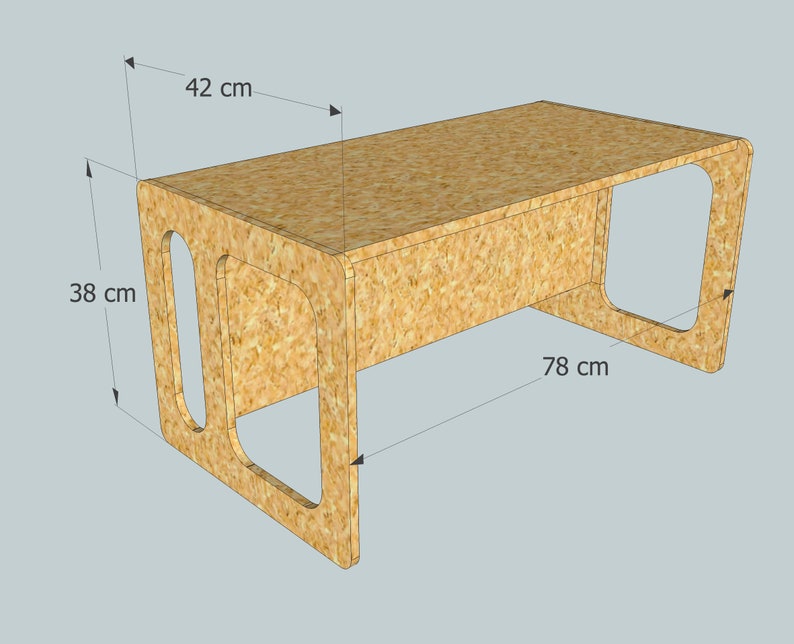 Spieltisch und Spielbank TIM aus Holz gewachst für das Kleinkind für das moderne Kinderzimmer aus Holz Bild 6