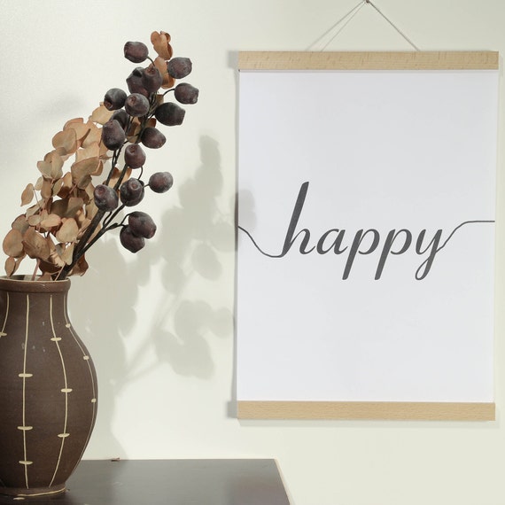 Posterleiste DIN A 4 - 21 cm Birke (DIN A 0, A 1, A 2, A 3, A4, A5, A6) magnetisch Geschenk mit Magneten Holzrahmen Bilderrahmen