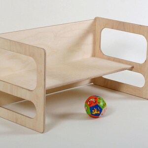 Spieltisch und Spielbank TIM aus Holz gewachst für das Kleinkind für das moderne Kinderzimmer aus Holz Bild 4