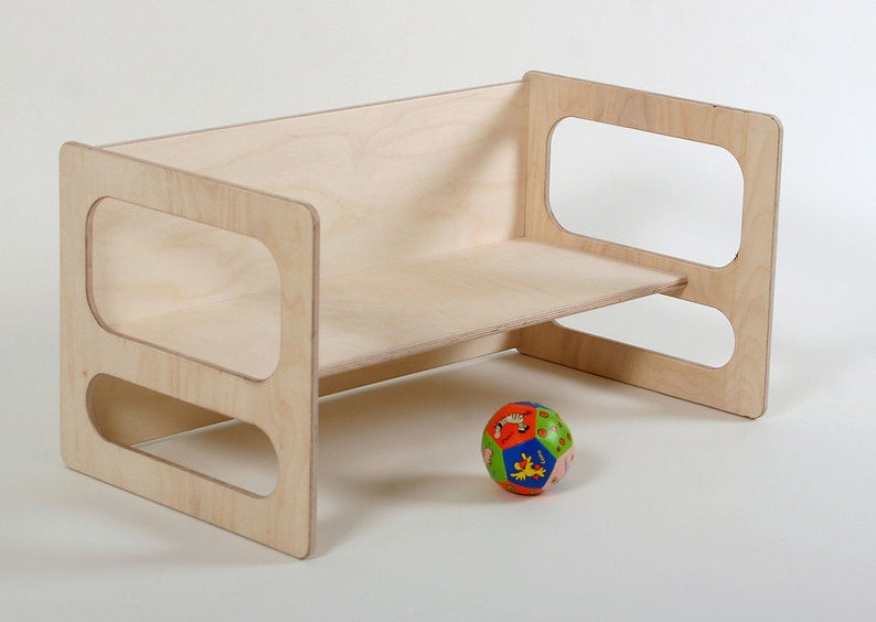 Spieltisch und Spielbank TIM aus Holz gewachst für das Kleinkind für das moderne Kinderzimmer aus Holz Bild 4