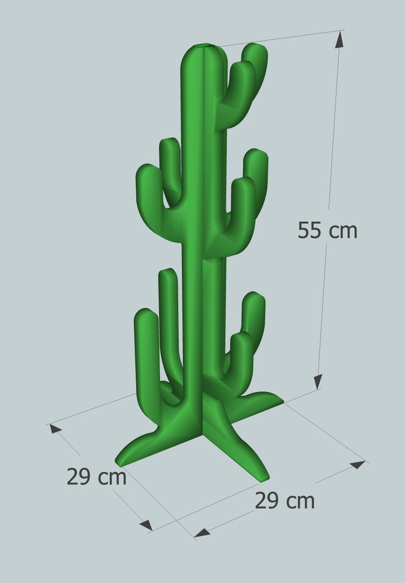 Étagère à chaussures CACTUS en bois vert avec bras pour chaussures, sandales ou bottes, armoire à chaussures, étagère à chaussures, plante image 4