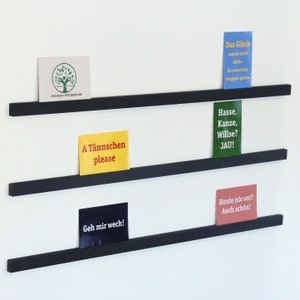 Black picture strip, 90 cm long, set of 3 with adhesive strips and screws (30 euros/m basic price)