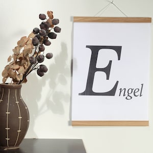 Barre d'affichage chêne 59,6 cm DIN A 1, cadeau magnétique avec aimants cadre en bois cadre photo fait main C_23_7