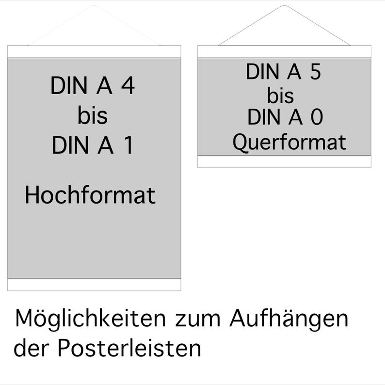 Posterleiste DIN A 2 42 cm Birke DIN A 0, A 1, A 2, A 3, A4, A5, A6 magnetisch Geschenk mit Magneten Holzrahmen Bilderrahmen Bild 6