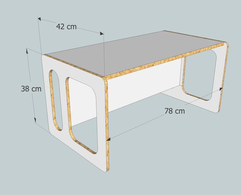 TIM play table and two CHARLIE play chairs in white lacquer, for the modern children's room, for the toddler, in wood image 7