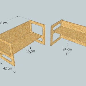 Spieltisch und Spielbank TIM aus Holz gewachst für das Kleinkind für das moderne Kinderzimmer aus Holz Bild 5