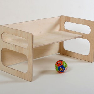 Spieltisch und Spielbank TIM aus Holz gewachst für das Kleinkind für das moderne Kinderzimmer aus Holz Bild 2