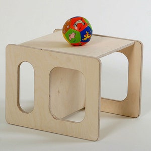 Play chair CHARLIE waxed in wood for the modern children's room with three heights image 2