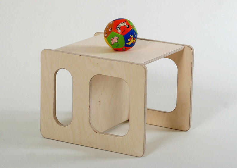 Play chair CHARLIE waxed in wood for the modern children's room with three heights image 2