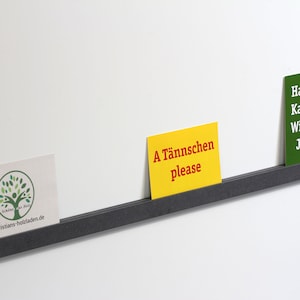 Picture strip black 90 cm long with adhesive strips and screws (30 euros/m basic price)