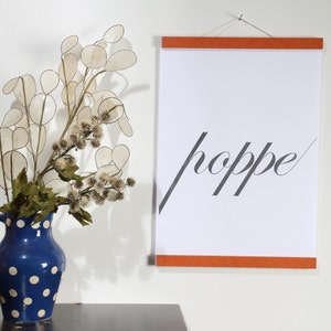 Posterleiste DIN A 4 - 21 cm Orange (DIN A 0, A 1, A 2, A 3, A4, A5, A6) magnetisch Geschenk mit Magneten Holzrahmen Bilderrahmen