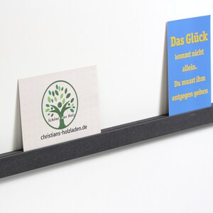 Picture strip black 60 cm long with adhesive strips and screws (30 euros/m basic price)