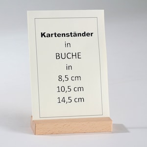 Set van 3 visitekaartjesstandaarden - kaartenstandaarden in beukenhout 8,5 cm voor visitekaartjes, gastenkaarten, menu's, foto's, afbeeldingen, massief hout,
