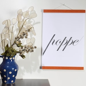 Posterleiste DIN A 2 - 42 cm Orange (DIN A 0, A 1, A 2, A 3, A4, A5, A6) magnetisch Geschenk mit Magneten Holzrahmen Bilderrahmen