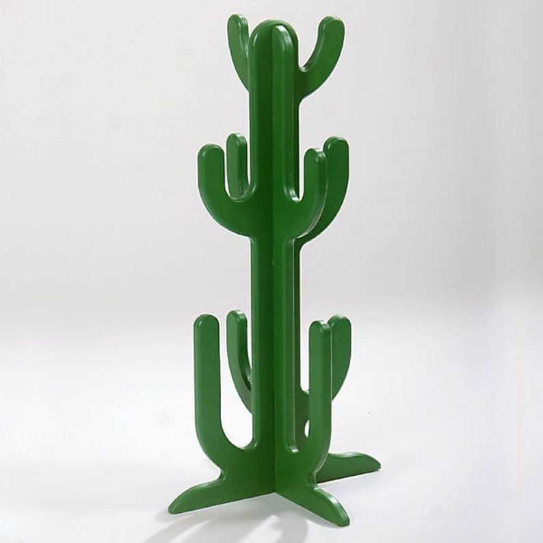 Étagère à chaussures CACTUS en bois vert avec bras pour chaussures, sandales ou bottes, armoire à chaussures, étagère à chaussures, plante image 1