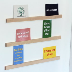 Birch picture strip 60 cm to 90 cm long, set of 3 with adhesive strips and screws (30 euros/m basic price)