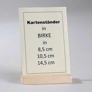 Visitenkartenständer - Kartenständer in Birke 14,5 cm für Visitenkarten, Gästekarten, Fotos, Bilder, Grundpreis 73,70Euro je Meter