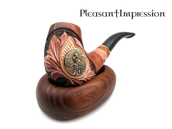 howling wolf tobacco Wooden Smoking Pipe Carved Wolf Wolf Howls at the Moon Tobacco Pipe Mens  Gift Personalized Gift