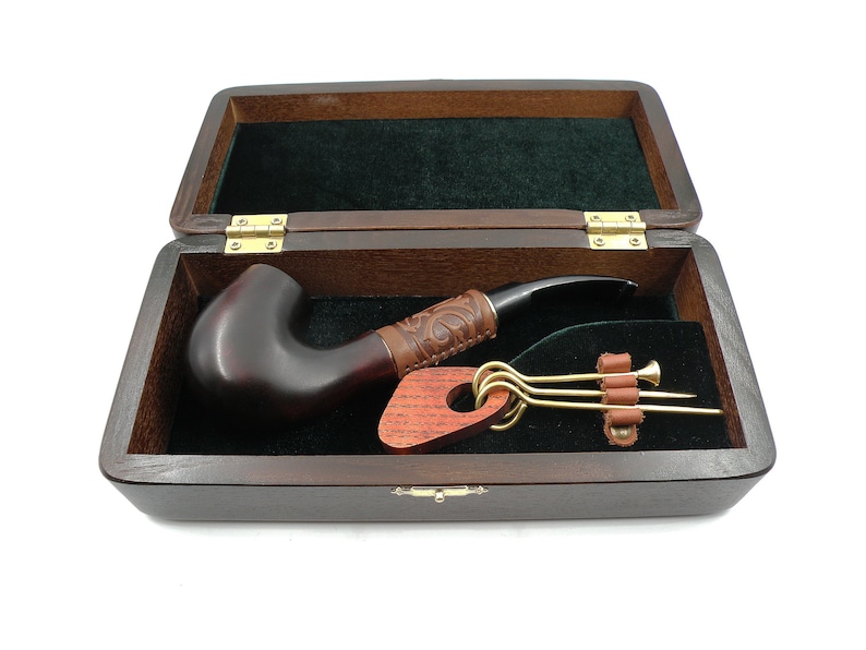 Wooden Box for pipe Smoking Pipe Box for the pipe Gift Box Tobacco Pipe Vintage Box Engraved Box Wooden Gift box