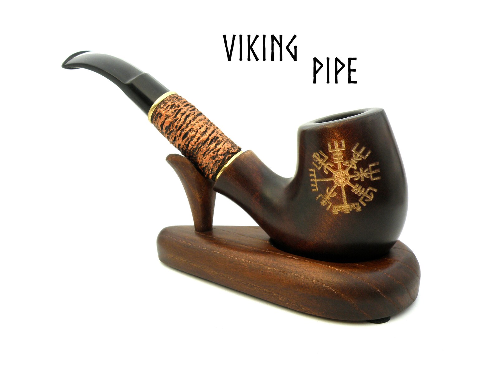 Wooden pipe Viking Runes Smoking tobacco Pipe Viking Pipe Etsy