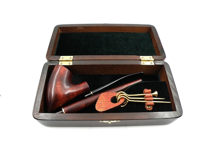 Wooden Box for pipe Smoking Pipe Box for the pipe Gift Box Tobacco Pipe Vintage Box Engraved Box Wooden Gift box