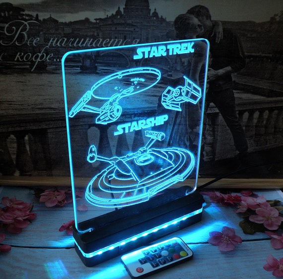 Custom Led Starship Star Trek Night Light 3d Night Light Etsy