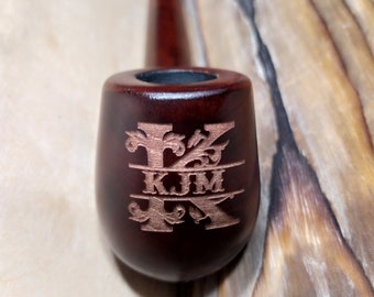 Handmade pipe Long Stem Tobacco Pipe Engraved Wood Men's Gift Hand carved