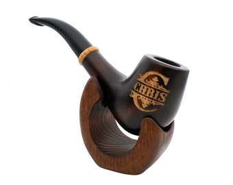 Handmade Wooden Tobacco Pipe, Personalized Smoker Gift