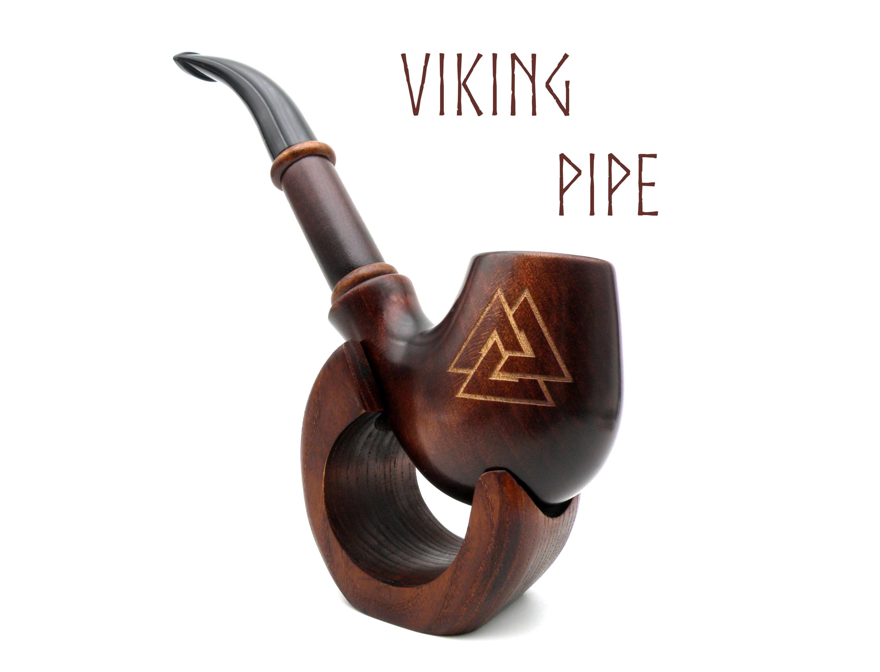 Viking Smoking Pipe Vegvisir Viking Compass Accessories Celtic Alphabet  Nordic Wooden Tobacco Pipe Handmade
