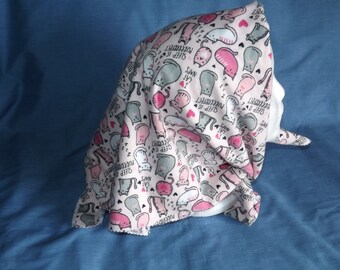 Pañuelo de invierno de franela con diseño de gato rosa, cuadrado de 71 cm con bordes rosados, bonito y cálido pañuelo, suave para dormir, regalo para amantes de los gatos.