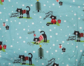 Chal de franela, bufanda cuadrada de 81 cm con estampado de gato, bufanda navideña de gato, regalo para amantes de los gatos