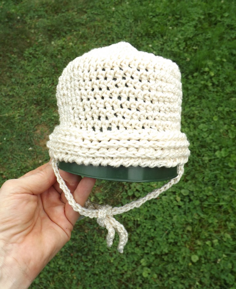 white cotton baby hat