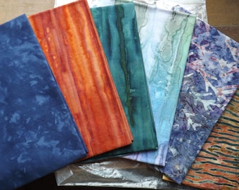 Batik Fat Quarter Pack of 6 Pieces Quilting Cotton, Bali Batiks, Vintage From Nancy's Notions