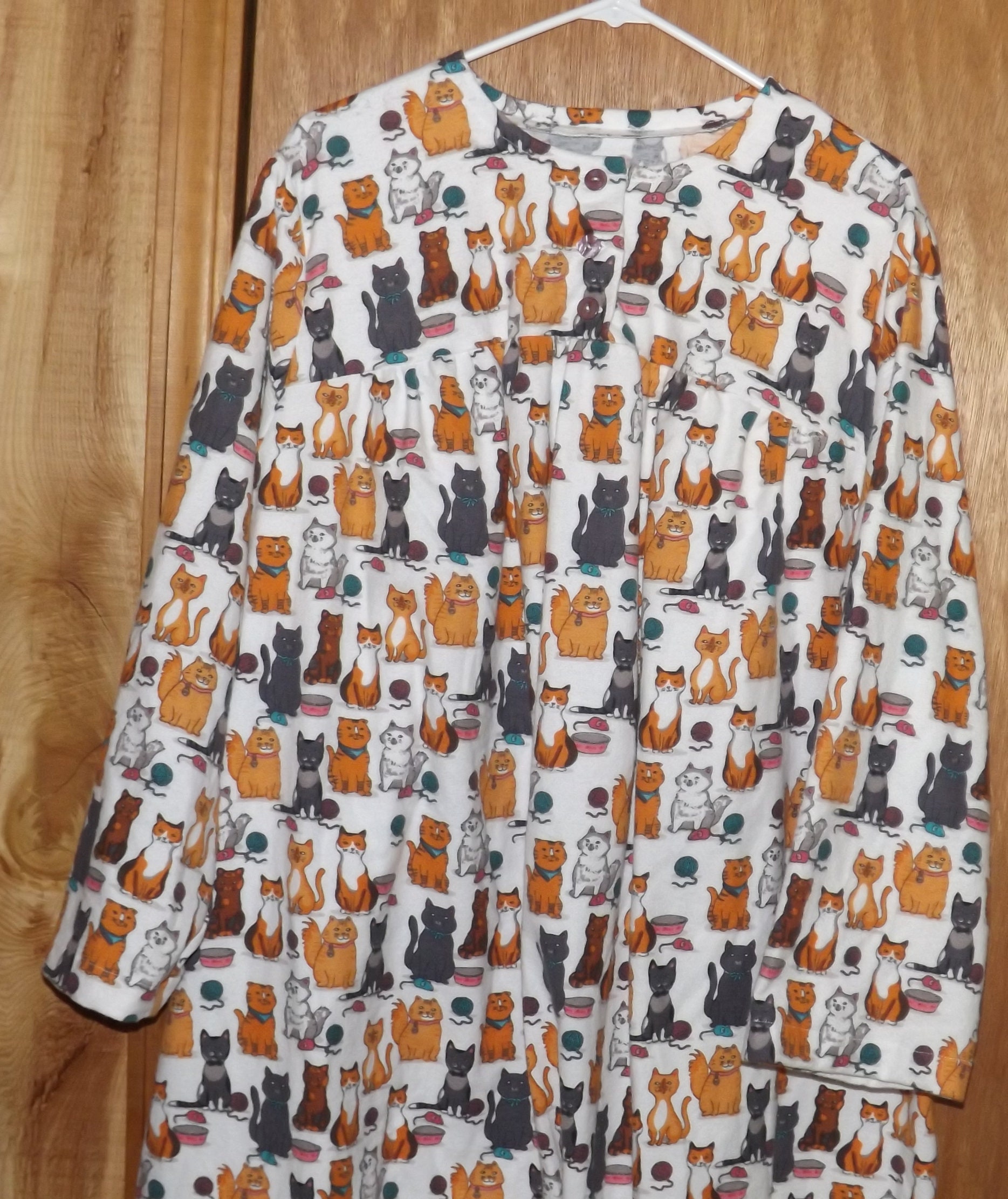 cat print nightgowns