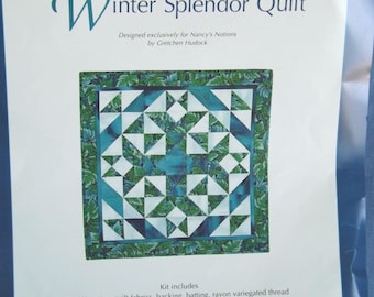 Quilt Kit, Nancy's Notions Winter Splendor Quilt Kit, Vintage Kit NCQK3, 21 1/2" Square Quilt, Unopened, Includes All Supplies