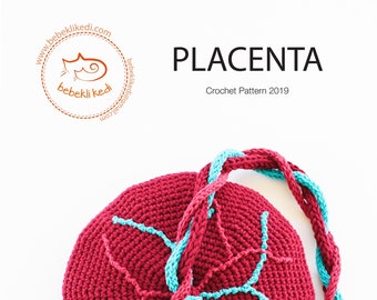 Crochet Pattern!! PLACENTA Model | Teaching tool | Doula | Midwife | Crochet Organ/En/Es/De/Tr