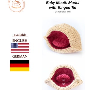 Crochet Pattern - Lactation Teaching Tool, Baby Mouth Model with Tongue Tie