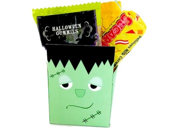 Halloween Frankenstein Treat Bag/Box - Halloween Treat Bags - Halloween Favors -Printable Halloween Favors