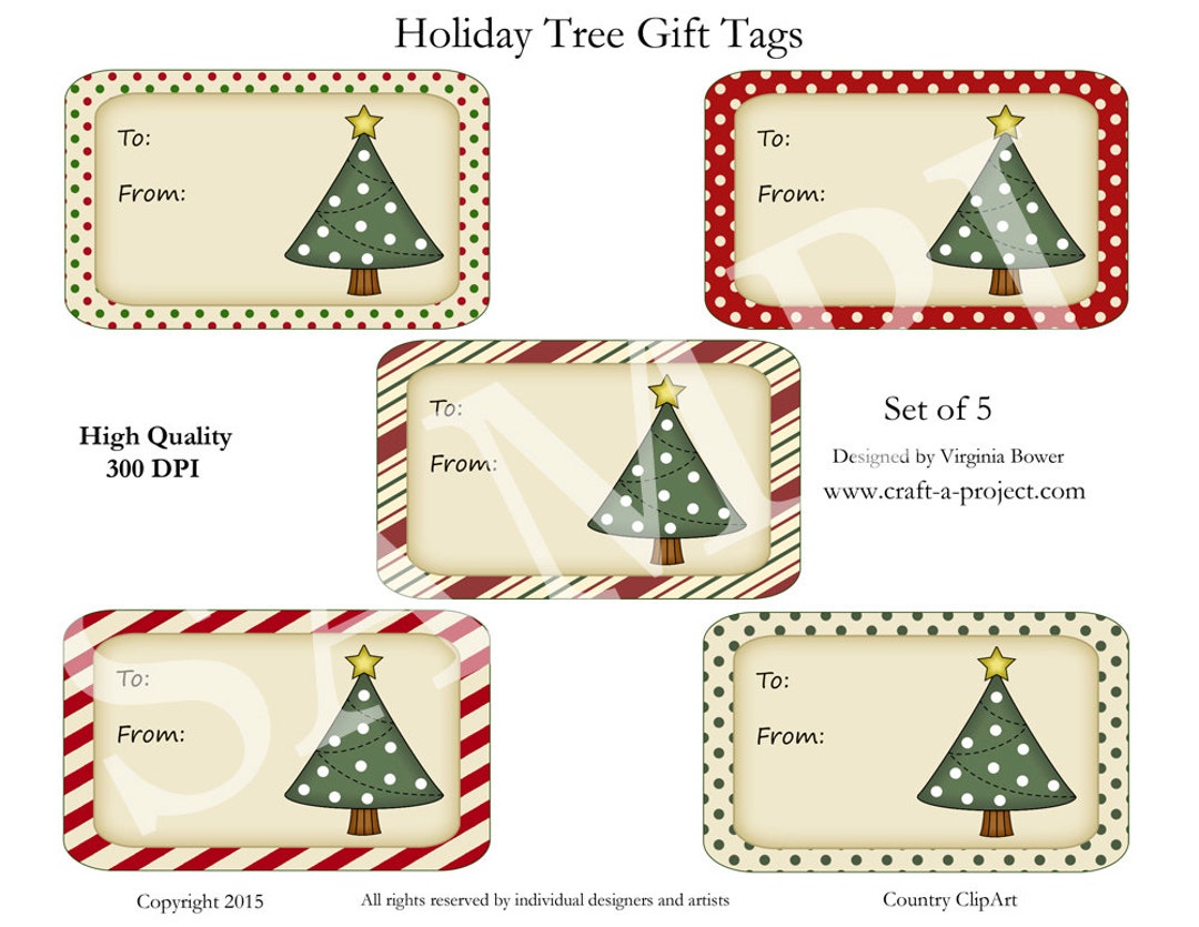 holiday tree gift tags - christmas gift tags - printable gift tags