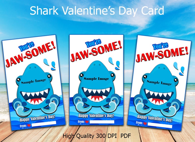 Shark Valentine Cards - Shark Valentine's Day - Valentines for Kids ...