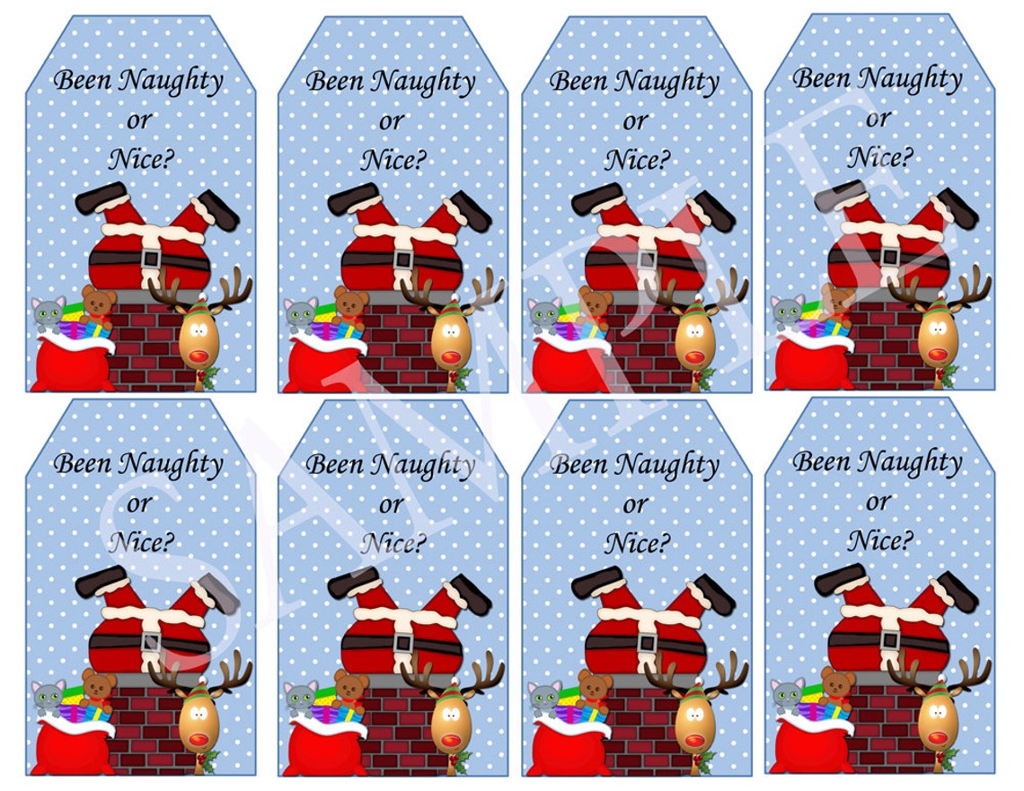 Been Naughty or Nice Gift Tags Christmas Gift Tags Instant | Etsy