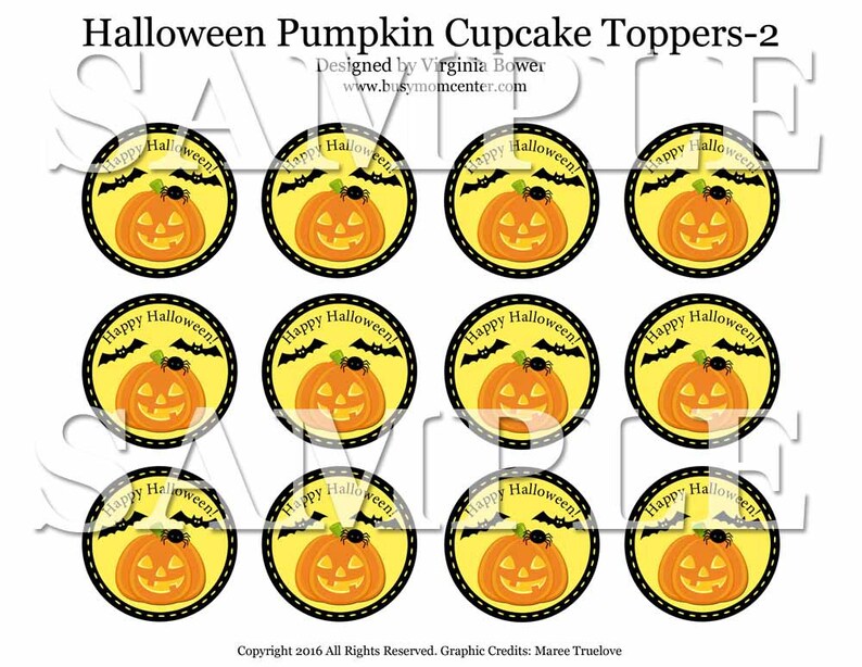 Halloween Pumpkin Cupcake Topper & Matching Cupcake Wrappers image 3